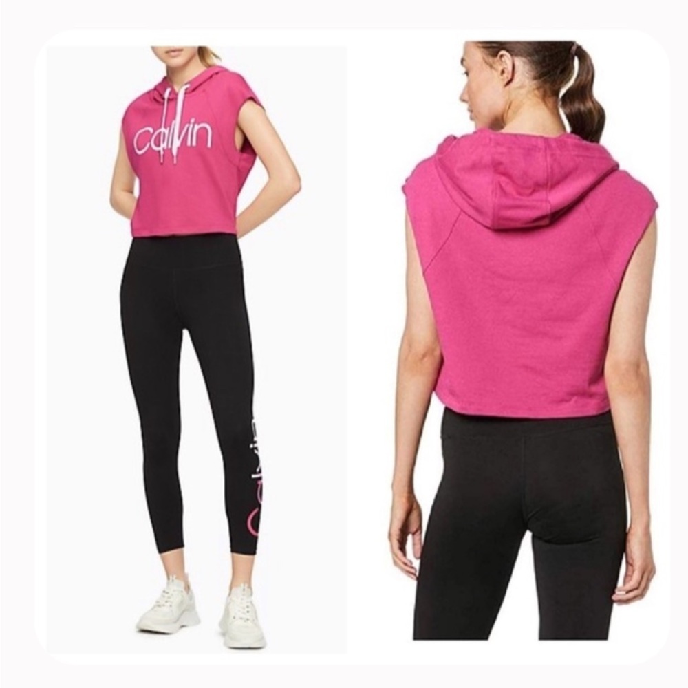 Calvin Klein Sweatshirt Barbie Pink Tank Top Hoodie Crop Yoga Running Beach New